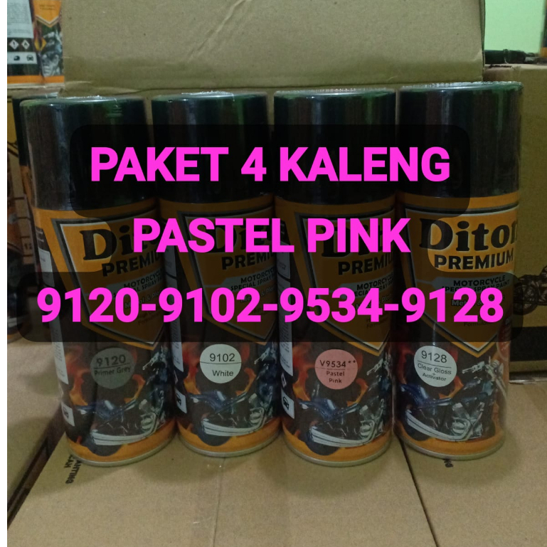 PAKET LENGKAP WARNA PASTEL 4 PCS DITON PREMIUM Pilok Cat Semprot Pastel (Epoxy - Putih - Pastel - Clear) 4pcs x 400ml