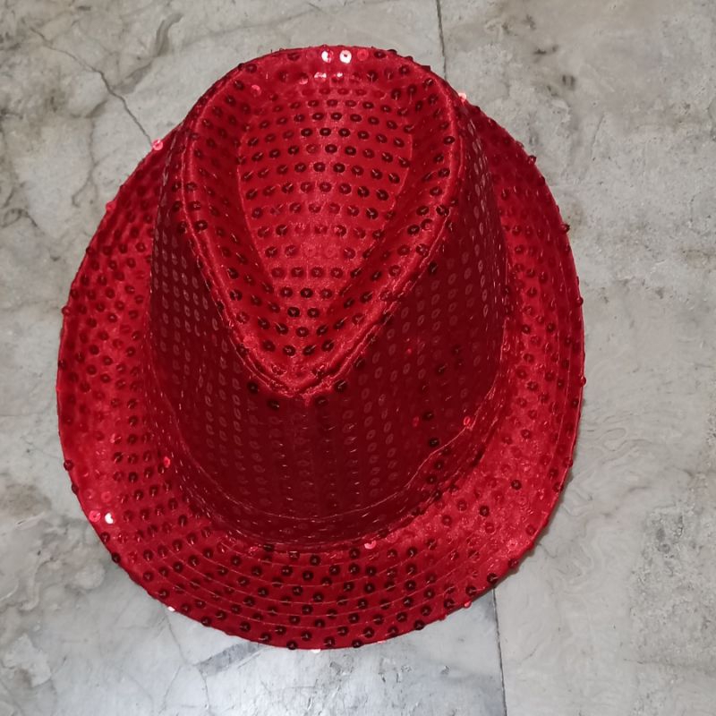 Topi Fedora Payet- Topi Fashion-Topi Pesta