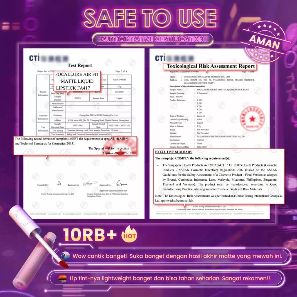 [ORI &amp; BPOM] FOCALLURE Matte Lip Tint Super Long-Lasting Lipstick #SwitchMode | FOCALLURE #Switchmode Airy Matte Lipstick Waterproof Lip Tint Long-Lasting Transfer-Proof Lip Matte Lipgloss Waterproof Liquid Lipstick FA417
