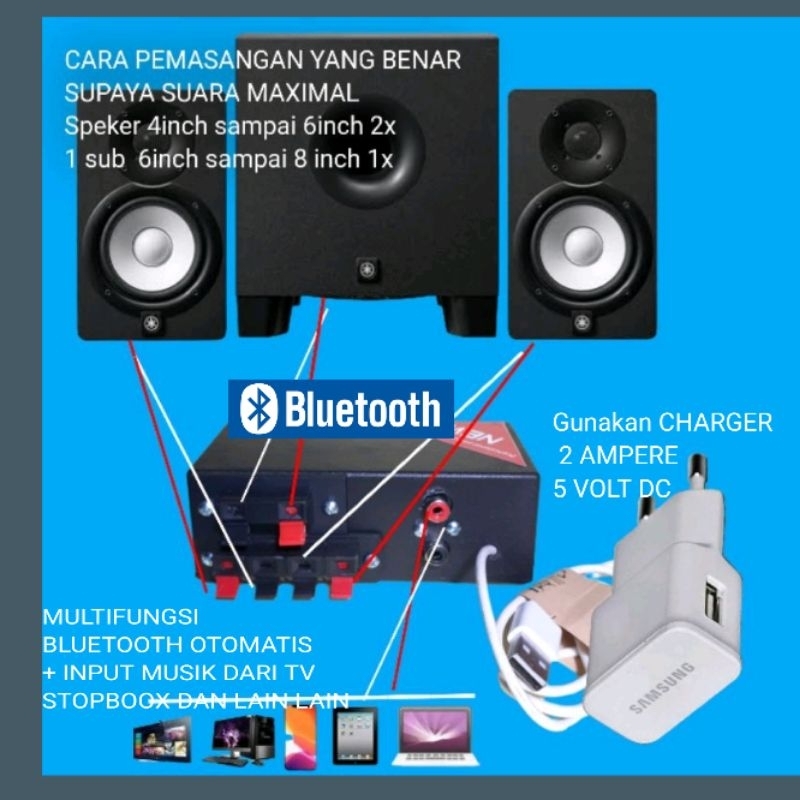 promo power amplifier mini SUPER BASS BLUETOOTH