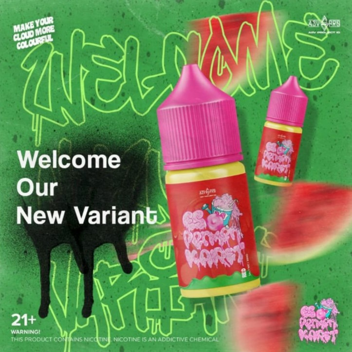 Es Permen Karet Red Watermelon Salt Nic 30ML by Asvproject