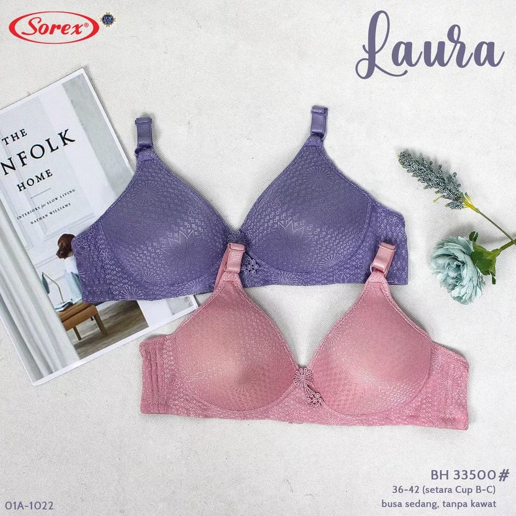 Bh Bra Sorex 33500 (Cup B-C) Tekstur Motif | Busa Sedang Tanpa Kawat |jya