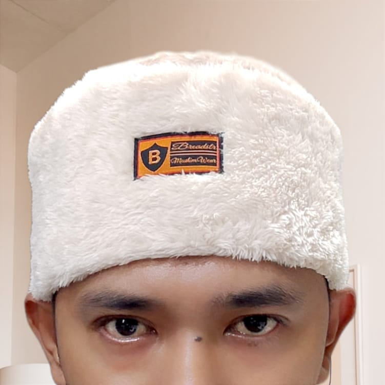 Peci Songkok Kopiah Rusia BREADSTORE Cream Caknun Ahmad Dhani Bulu Bahan Lembut Halus Premium - Peci