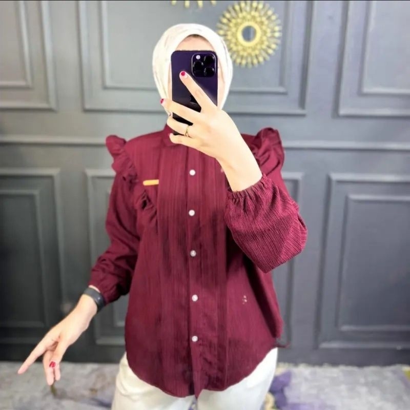 Kemeja Wanita Inara Lady Crush Atasan Blouse Kekinian Terbaru Korean Style