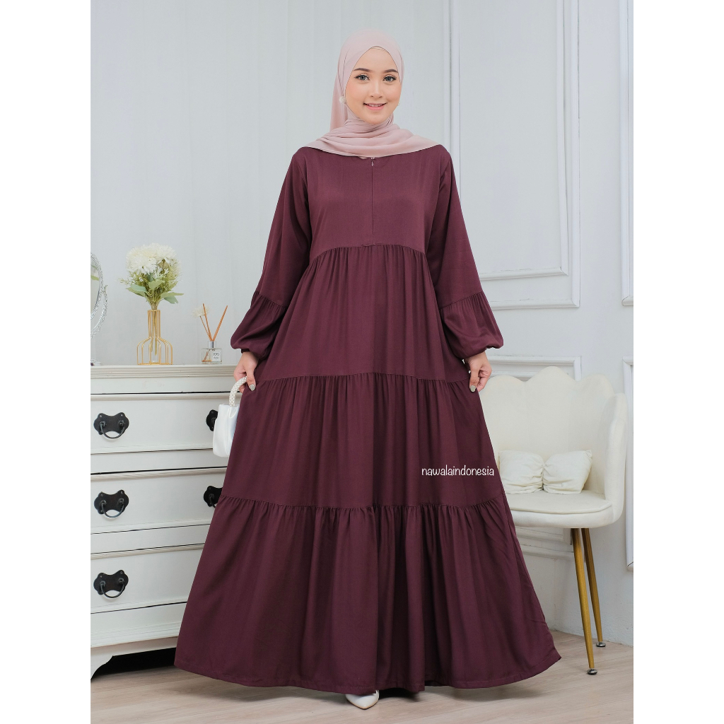 Kanaya Dress By Rajni - Gamis Polos Rayon Twill