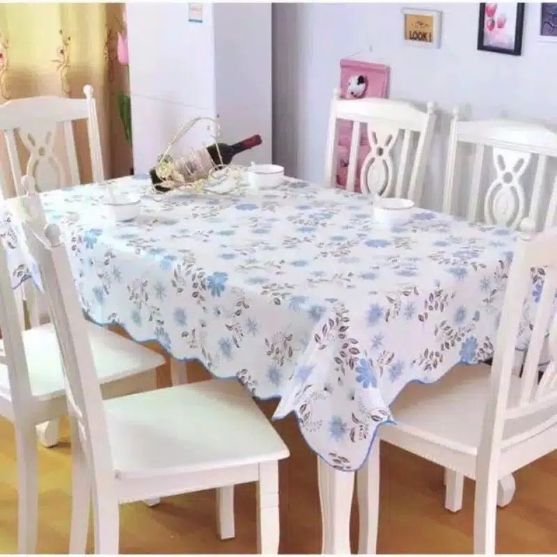 TAPLAK MEJA CANTIK PLASTIK ANTI AIR UK 106 x 152 CM DEKORASI RUANG MAKAN