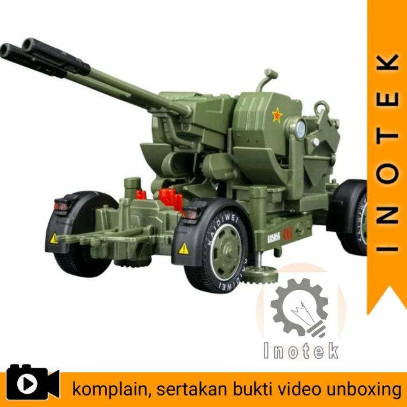 Die-cast Meriam Anti Aircraft Weapon Senjata Anti Pesawat Laras Ganda