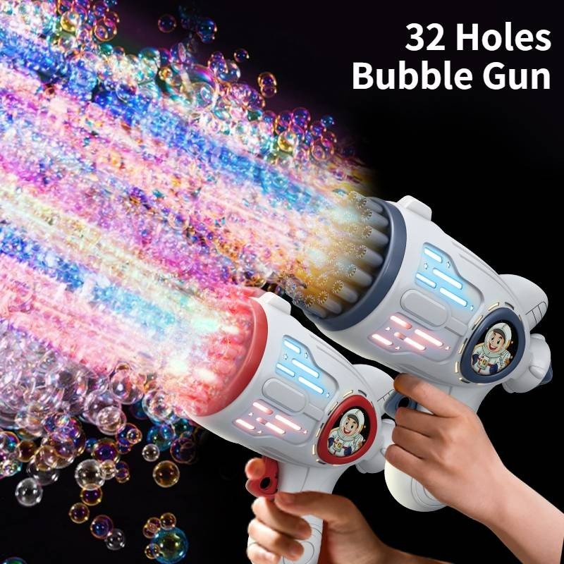 BUBBLE GUN 32 LUBANG MAINAN ANAK TEMBAKAN PISTOL BALON GELEMBUNG BUSA SABUN BLOWER MACHINE