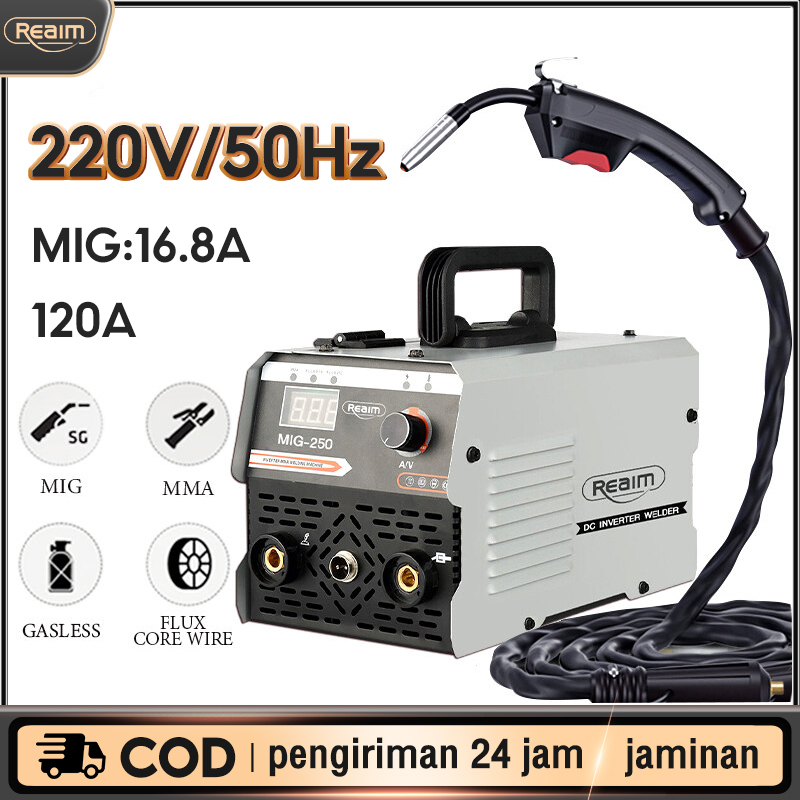 RAEIM Mesin Las MIG-250 120A Mesin pengelasan IGBT Mesin trafo las Welding machine Mesin Travo Las Listrik Inventer Mesin Trafo Las Lakoni Basic