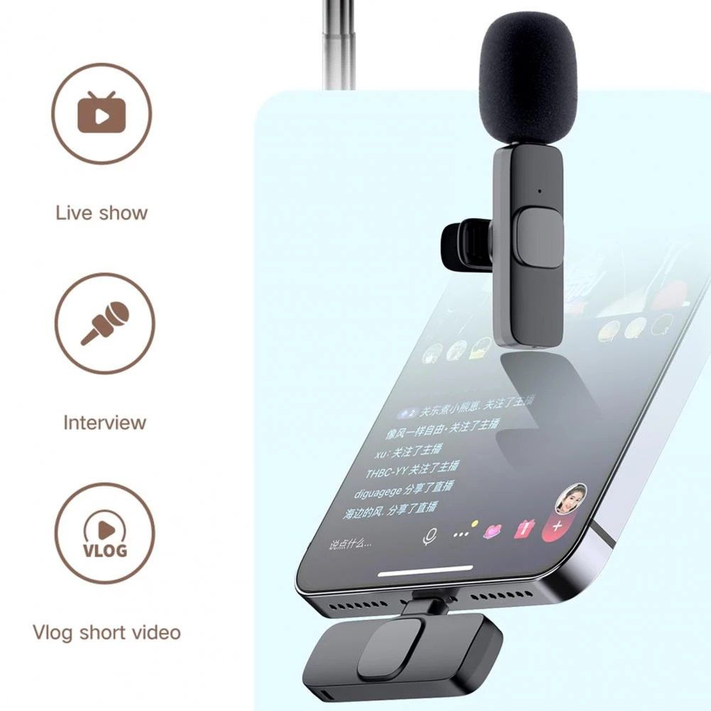 K8 Microphone Mic Clip On Youtuber Wireless Usb/Mic Youtuber bluetooth SKYMART
