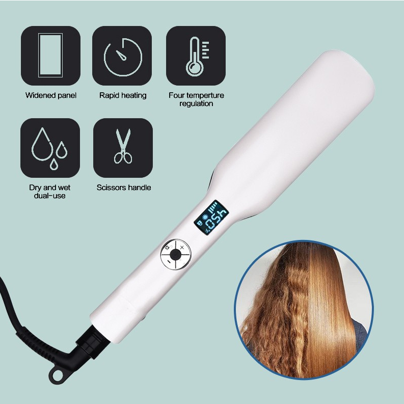 2-in-1 dual-purpose pelurus rambut keriting/perm layar LCD layar lebar/multi-level penyesuaian suhu pemanasan cepat belat