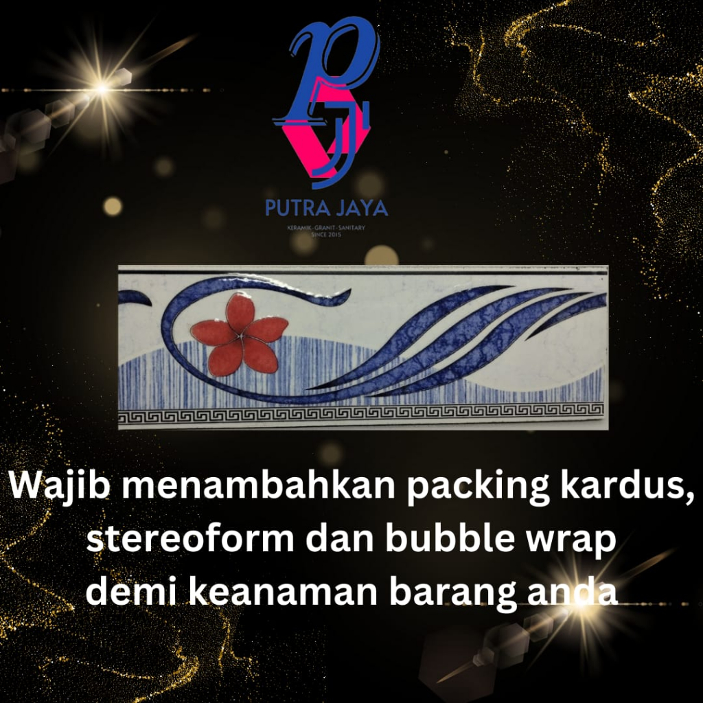 Lis Keramik Dinding Dapur/Kamar Mandi/Teras Rumah 8x25cm