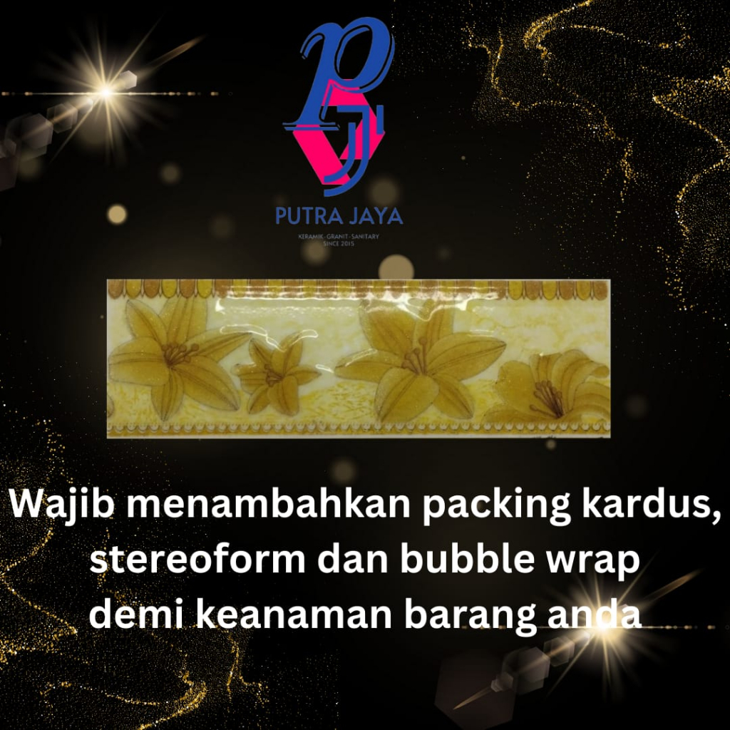 Lis Keramik Dinding Dapur/Kamar Mandi/Teras Rumah 8x25cm