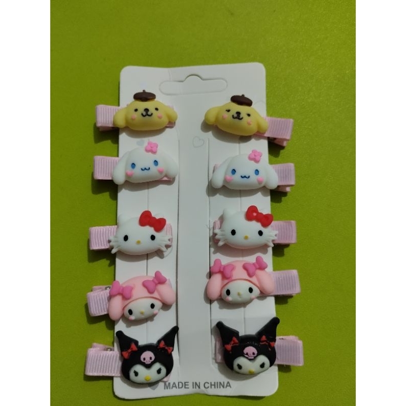 

pita kep jepit rambut sanrio pompurin hello kitty melody kuromi cinnamoroll