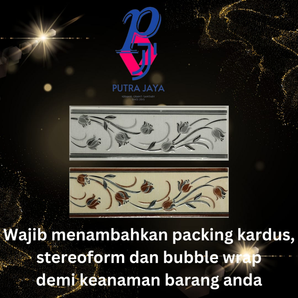 Lis Keramik Dinding Dapur/Kamar Mandi/Teras Rumah 8x25cm