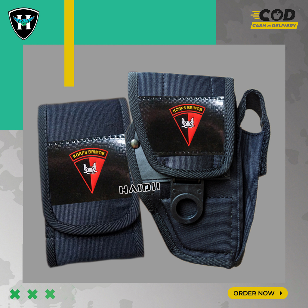 Sarung Pistol Hitam Brimob / Magazen Instan / Holster Pendek