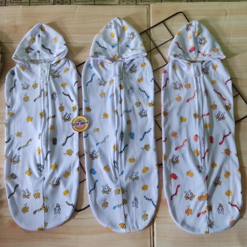 3 Pcs Bedong Instan Resleting Kupluk Cindung