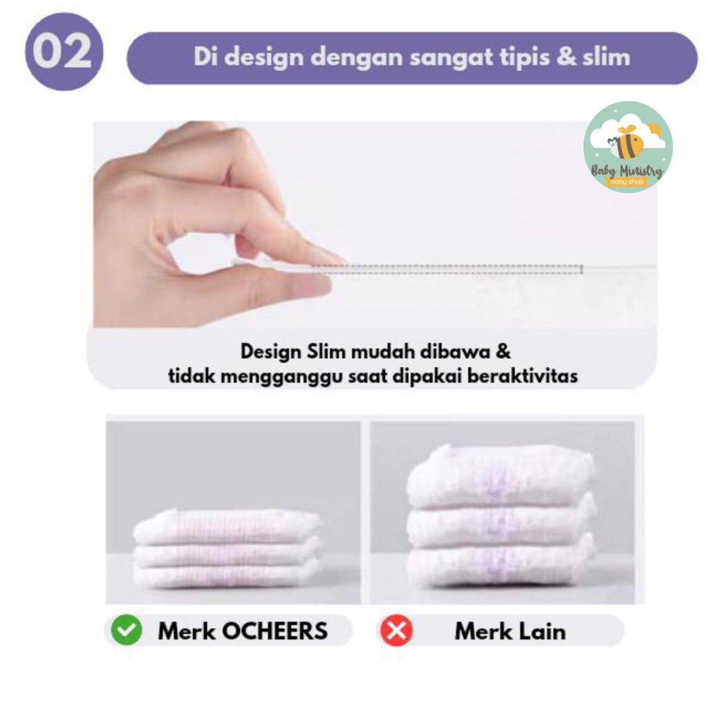 OCHEERS Sanitary Napkins Pants 1 Pack Isi 2 - Celana Menstruasi / pembalut bersalin nifas / pembalut menstruasi bentuk celana / hypoallergenic / katun lembut / SAP diapers / popok celana / anti bocor