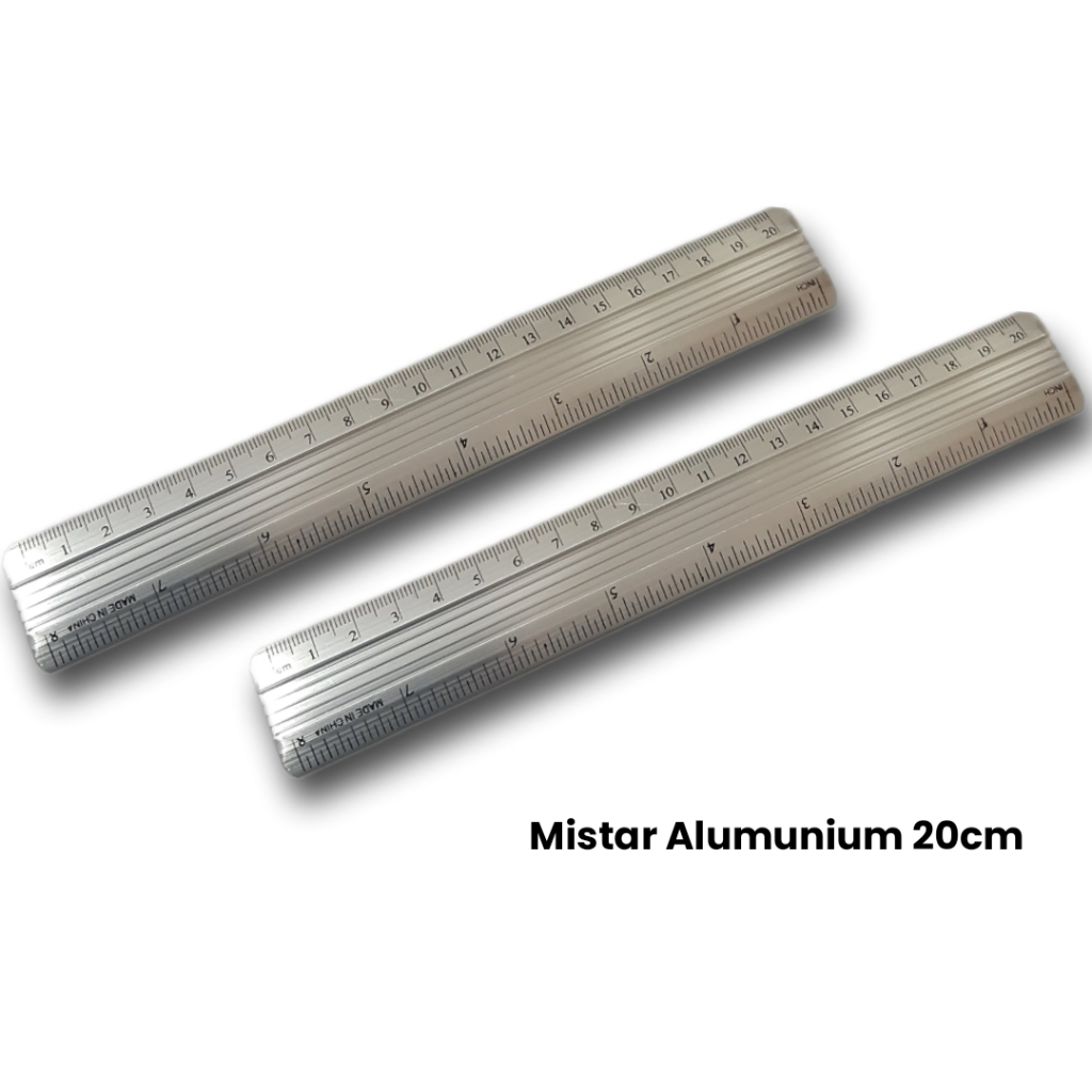 

Mistar Penggaris Besi Almunium 20 cm School Ruler