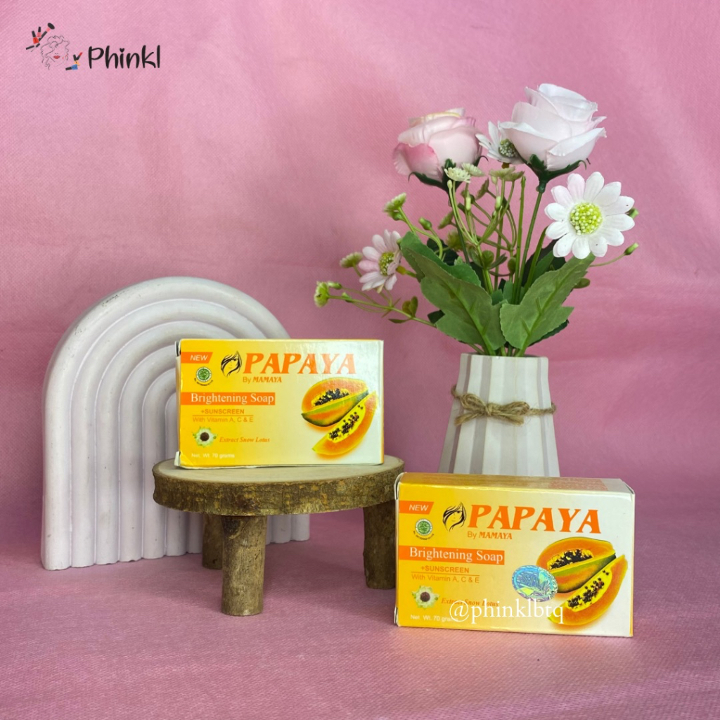 `ღ´ PHINKL `ღ  PAPAYA By MAMAYA sabun  face soap facial foam pemutih batang orange