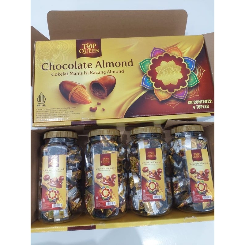 

COKLAT ALMOND ISI 4 TOPLES TOP QUEEN - COKELAT ALMOND ISI 4 TOPLES