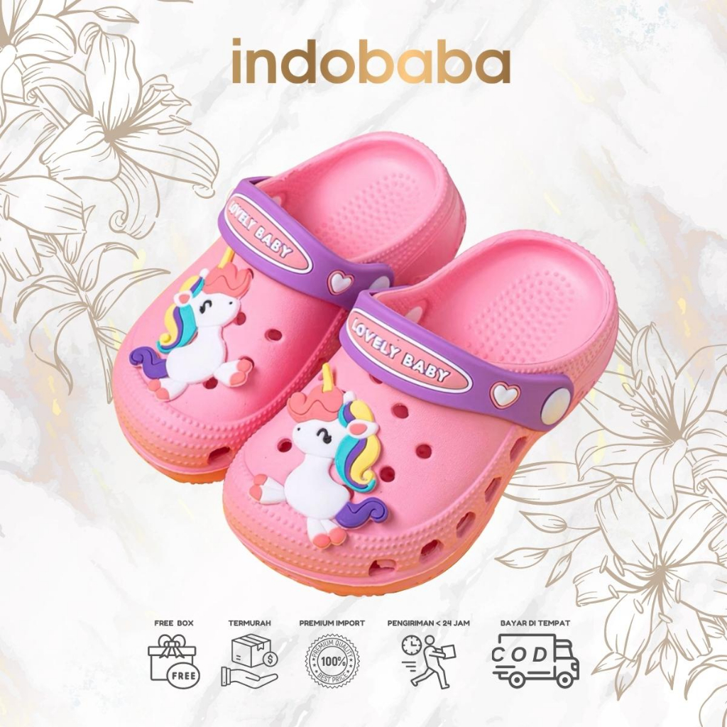 indobaba  Sandal Anak Import Bahan EVA Mario Aneka Warna Motif Kartun Karakter Sandal Karet EVA Import S103