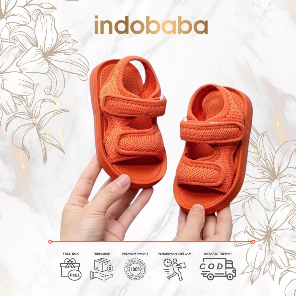 indobaba  Sandal Anak Import Sepatu Sandal Anak Mario Kain Lembut Laki laki Perempuan Eva Sandal Import S107