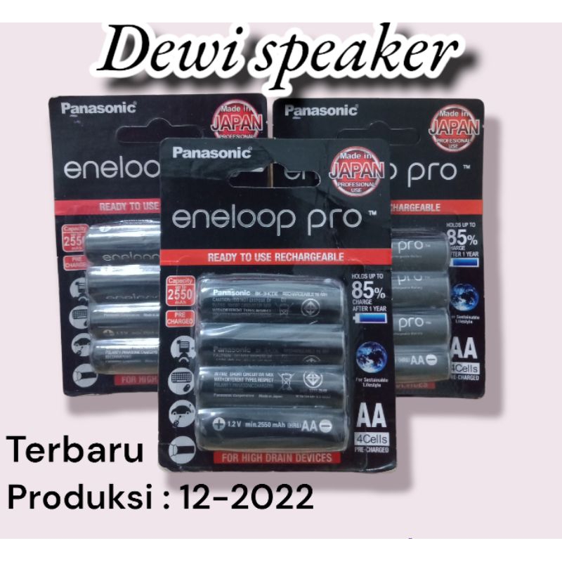 Baterai Isi Ulang Rechargeable Panasoniic Eneloop Pro AA A2 2550mAh Batere Battery Cas Charge 2250