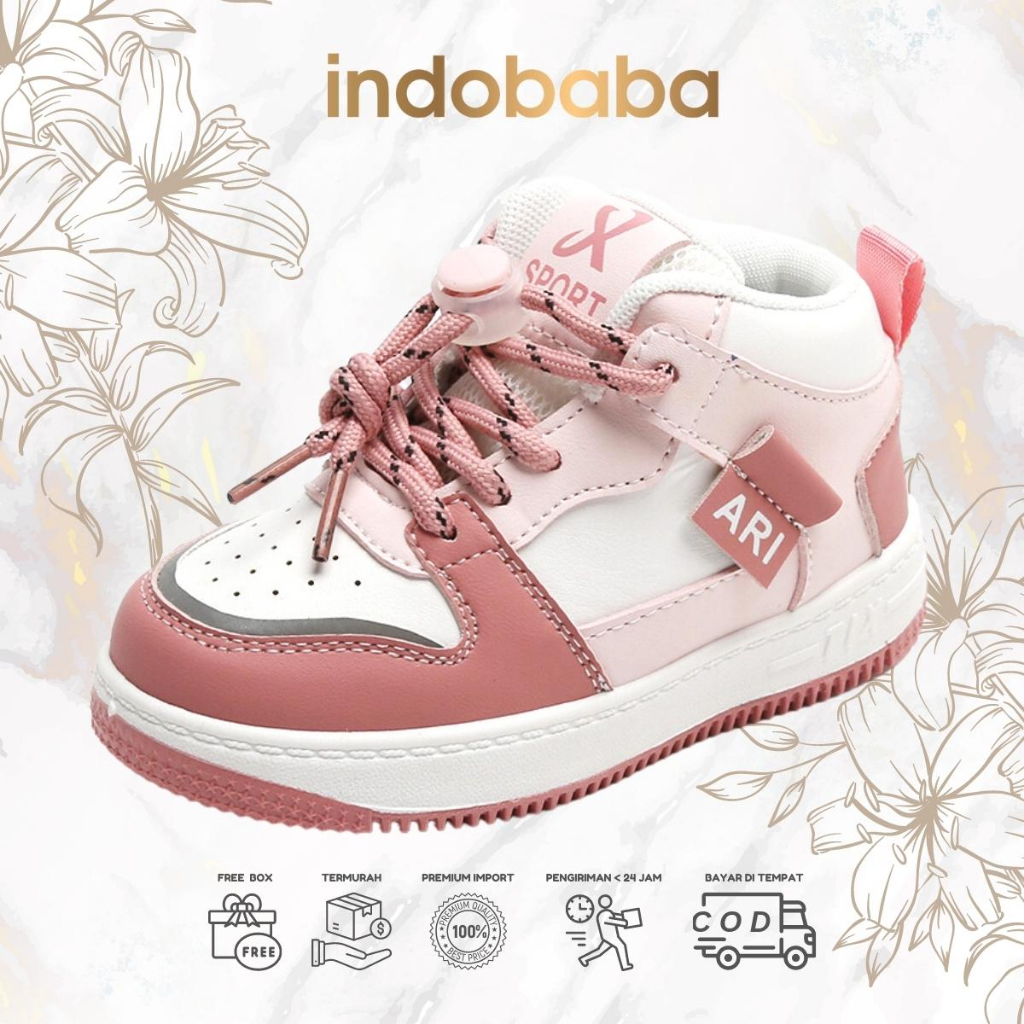 indobaba Sepatu Anak Perempuan Sneakers Anak Import Sport 1-5 Tahun S149