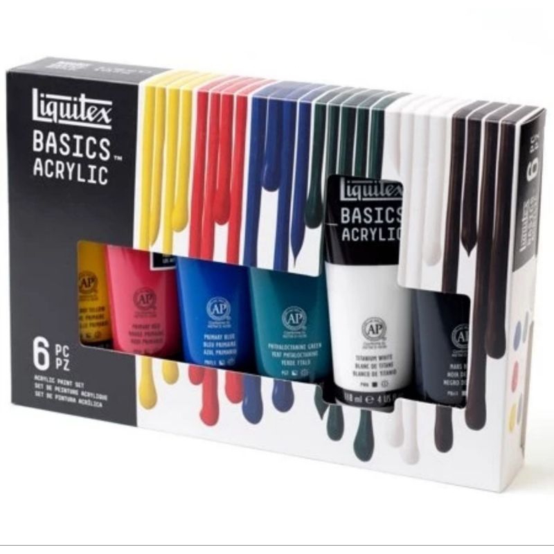 

Liquitex Basics Acrylic paint Primary Set 6 x 118ml