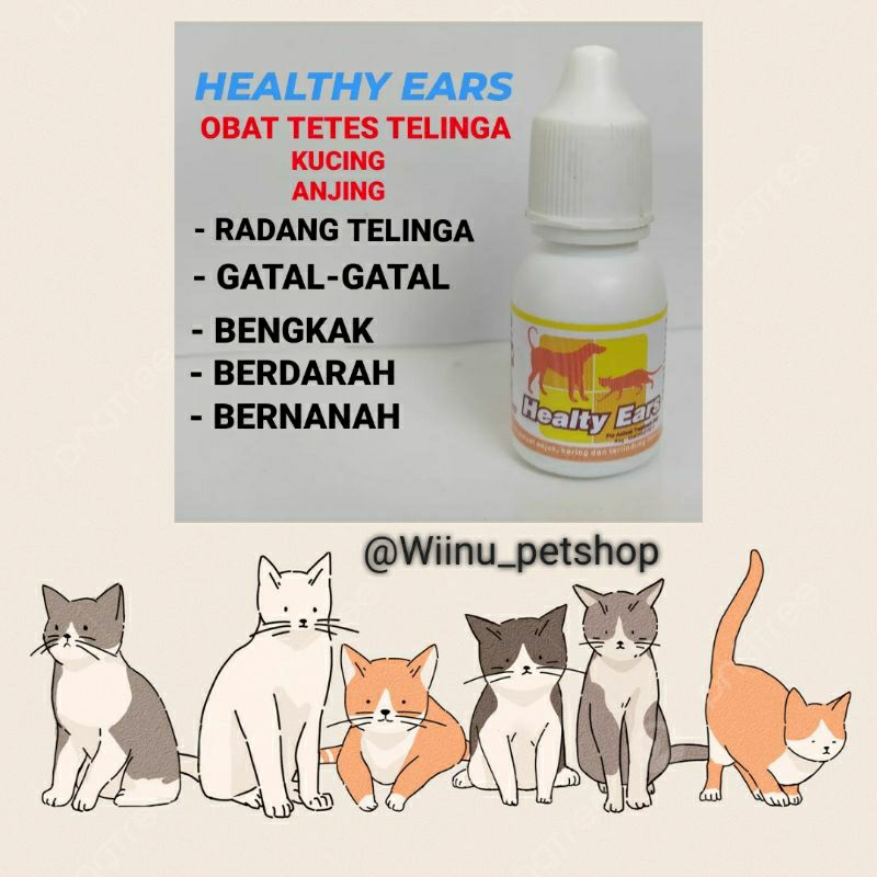 HEALTY EARS Obat tetes telinga kucing anjing radang telinga bernanah bengkak