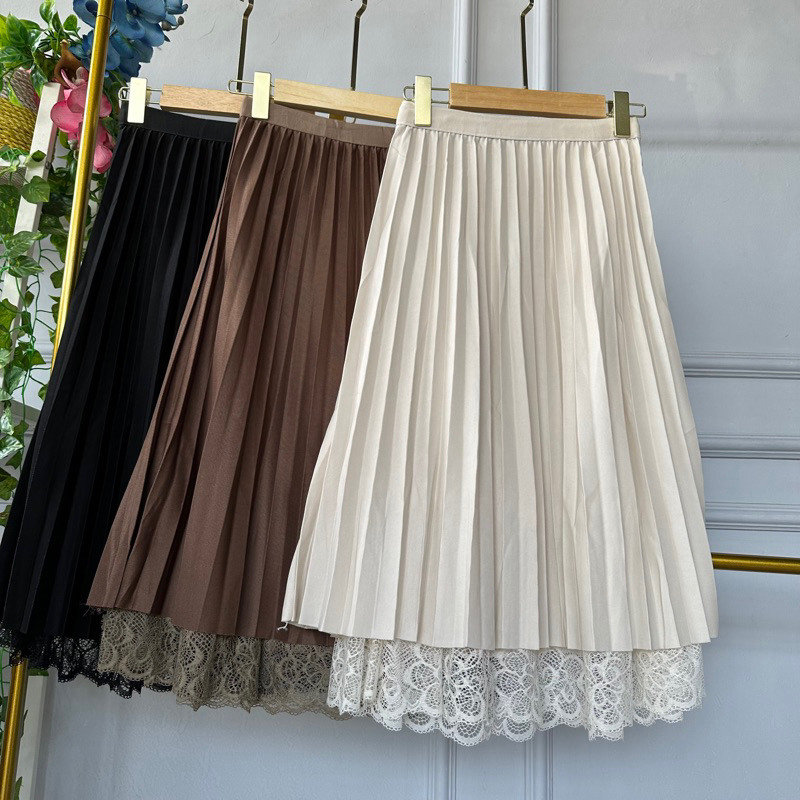 Youngmoodis rara skirt rok tutu panjang dan midi brokat bolak balik