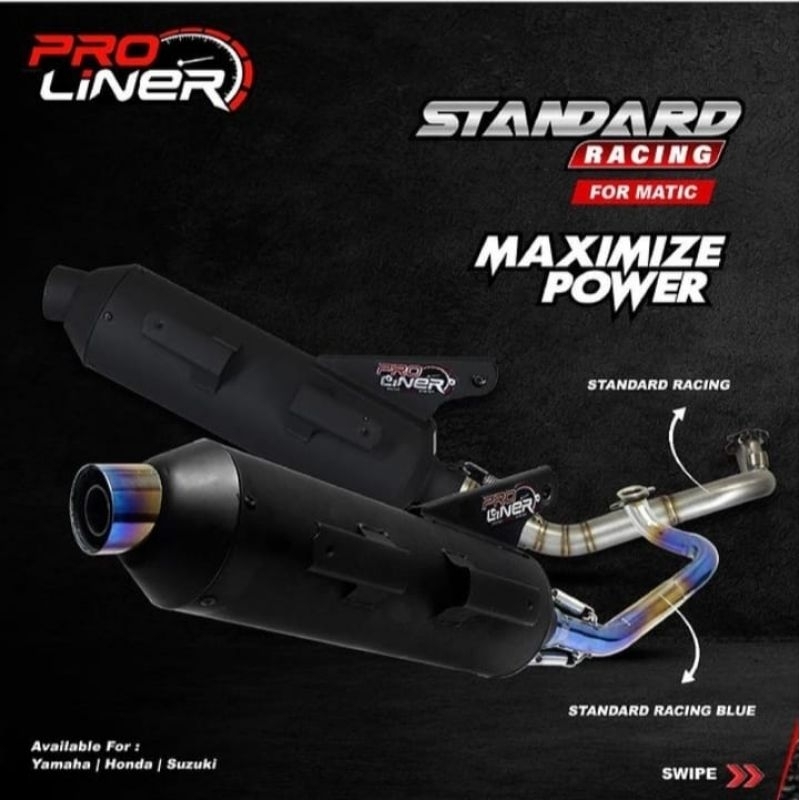 Knalpot ProLiner Standar Racing All Matic Original Leher Pelangi all beat injeksi, new beat/genio, b