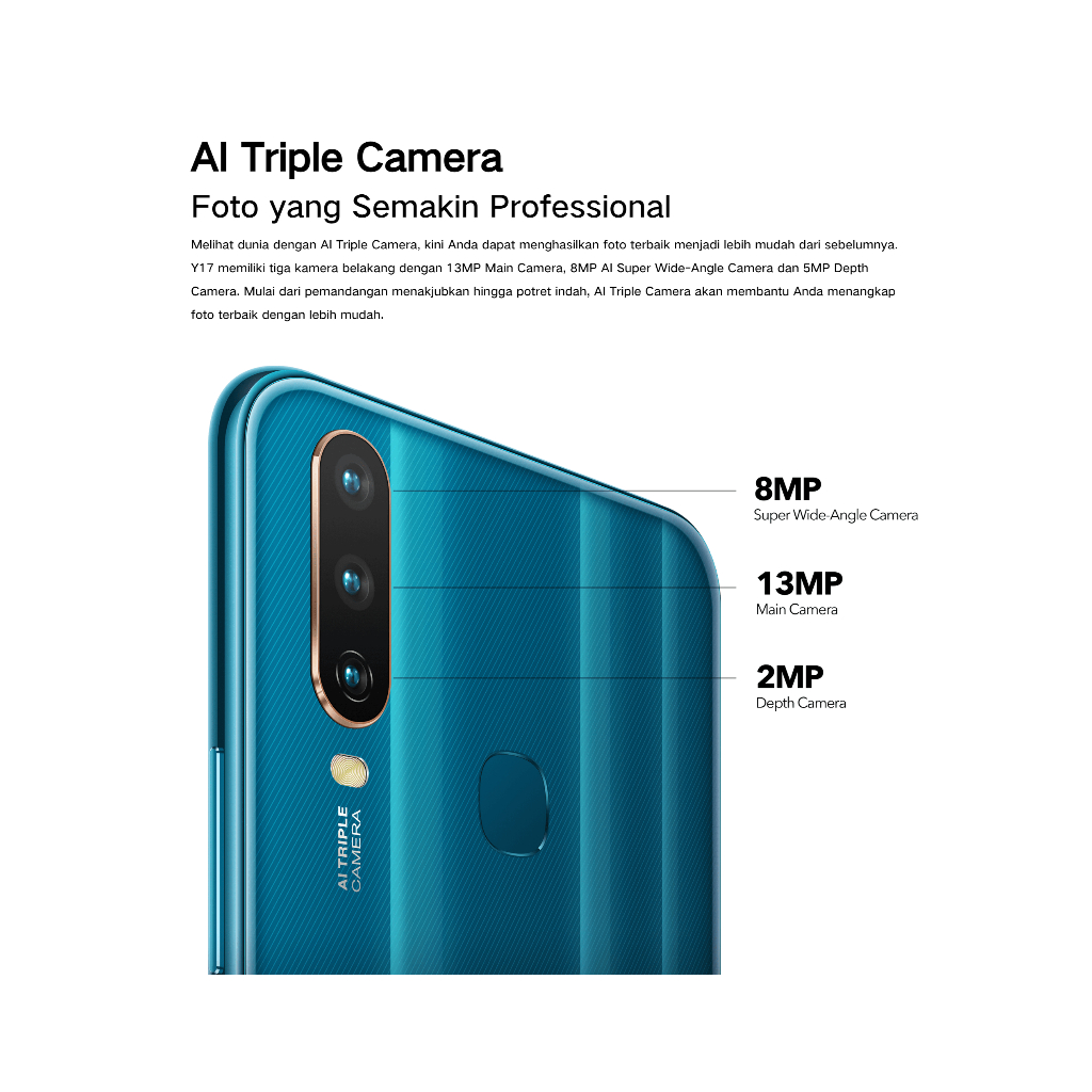 VIVO Y17 HP MURAH smartphone 8GB+256GB/6GB+128G/5000 mAh 6.35inch Handphone-4