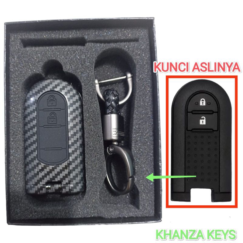 Cover silicon carbon remot smart key toyota Rush new agya veloz Daihatsu terios