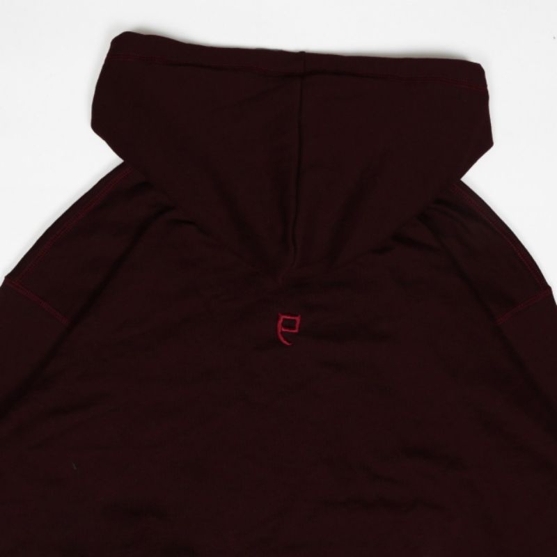 SWEATER HOODIE PREVILLE SUBSCRIPT MAROON