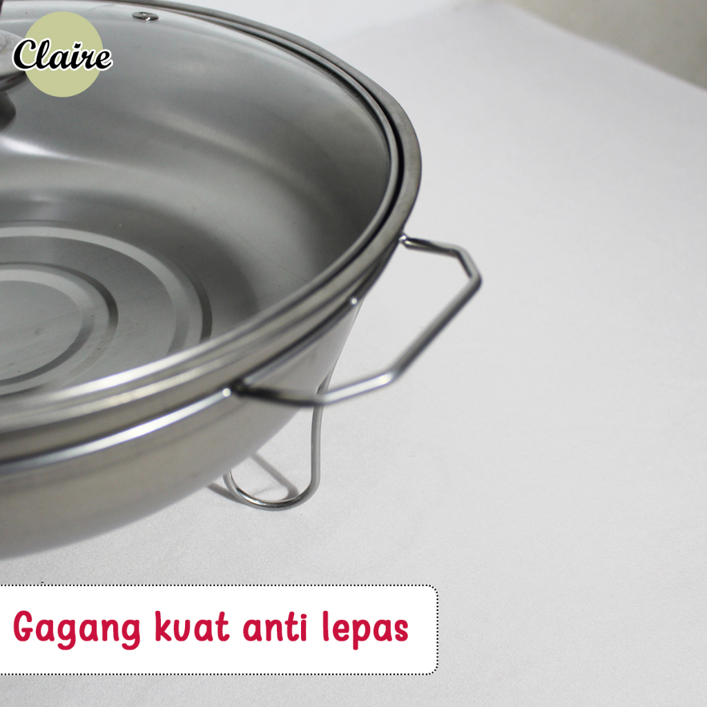 Wadah Set Tempat Makan Piring Saji Prasmanan Tutup Kaca Dan Stainless Steel / Fast Food Dish