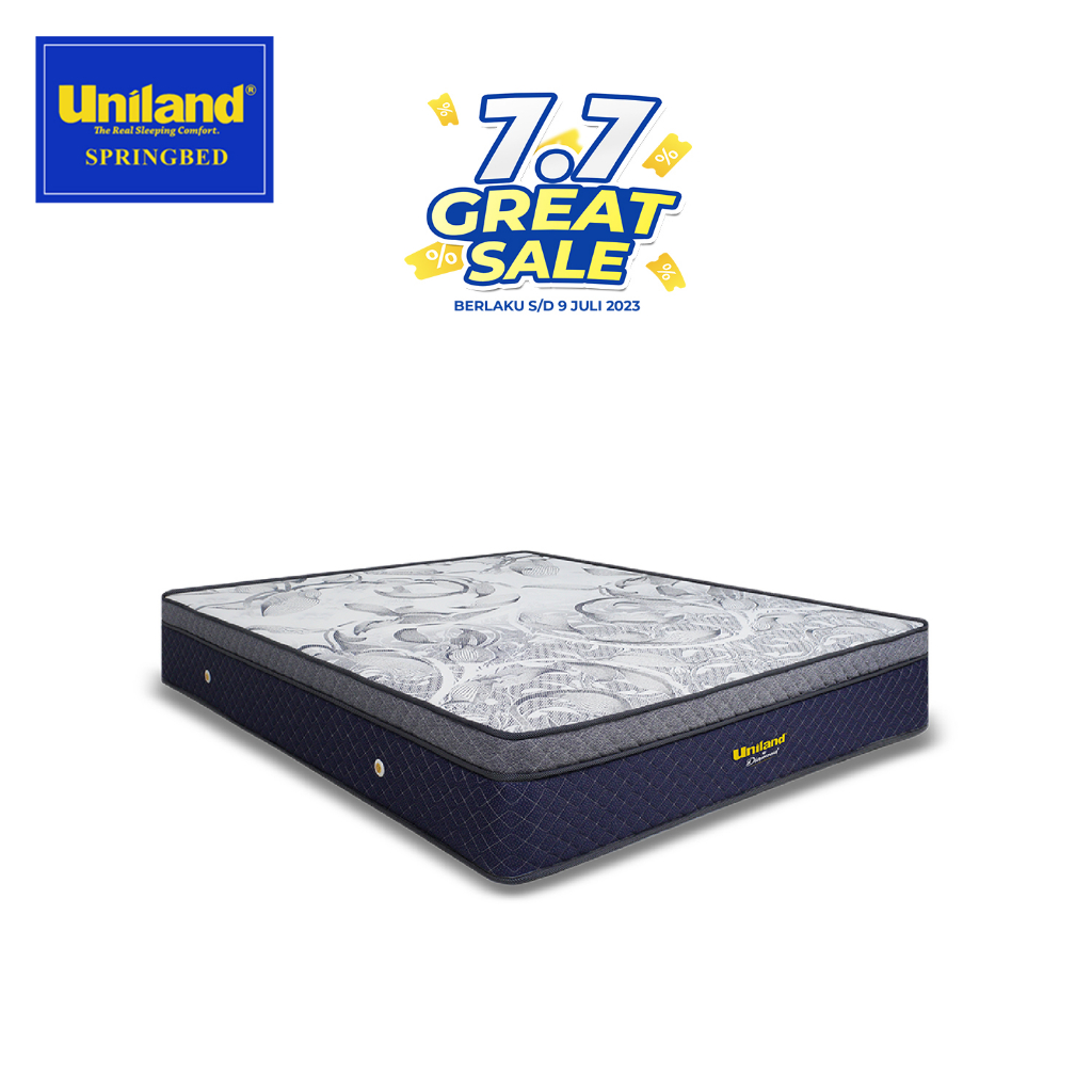 Uniland Springbed Diamond Plushtop Biru - Hanya Kasur Spring Bed Matras