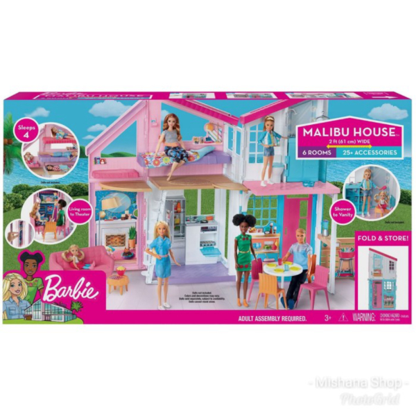 

Unik Rumah Boneka Barbie Malibu House 2 Story/Lantai 6 Rooms Home Theatre Murah