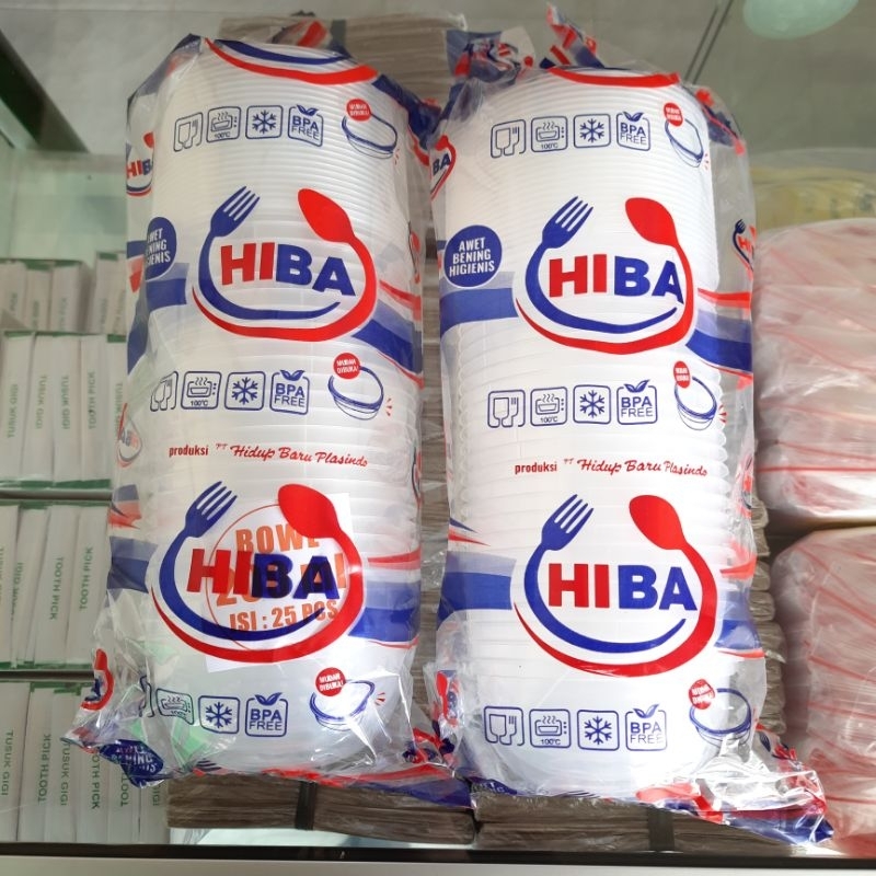 THINWALL merk DM dan HIBA 200ml isi 25pcs rou bowl / rectangle wadah salad buah / cup plastik sealer