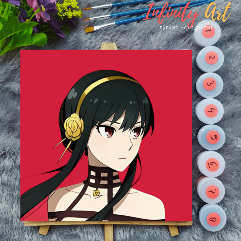 

Paint by Number [ Spy x Family ] Yor Yoru Forger Paint By Number Anime 20x20 cm Paint by Number Kit DIY canvas painting Kit mewarnai lukisan with wooden frame numbers kanvas painting kit with frame siap lukis oil painting paint by number customs buku
