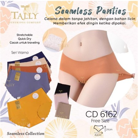 Tally Seamless CD 6162 Celana Dalam Wanita Free Size PER 3 PCS WARNA RANDOM