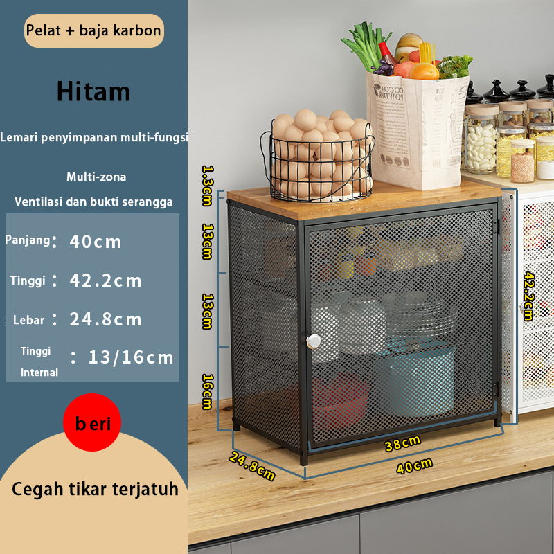 ❣️Ready&amp;Garansi❣️Lemari Piring Minimalis Rak Dapur Stainless Rak Penyimpanan Serbaguna Rak Dapur Kabinet Multi-Lapisan Bumbu Dapur Nama