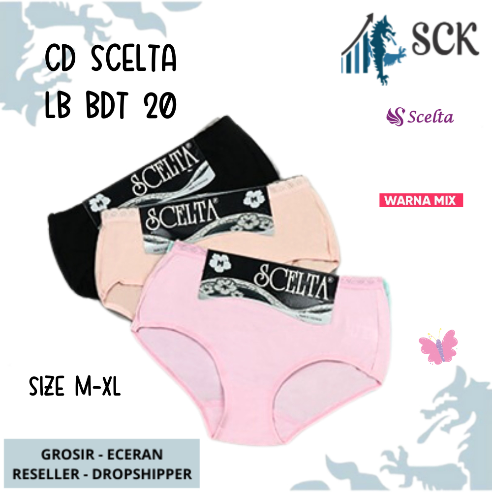 [ISI 2] Celana Dalam SCELTA 20 Halus / CD Ukuran M-XXL Bahan Katun / Pakaian Dalam Wanita