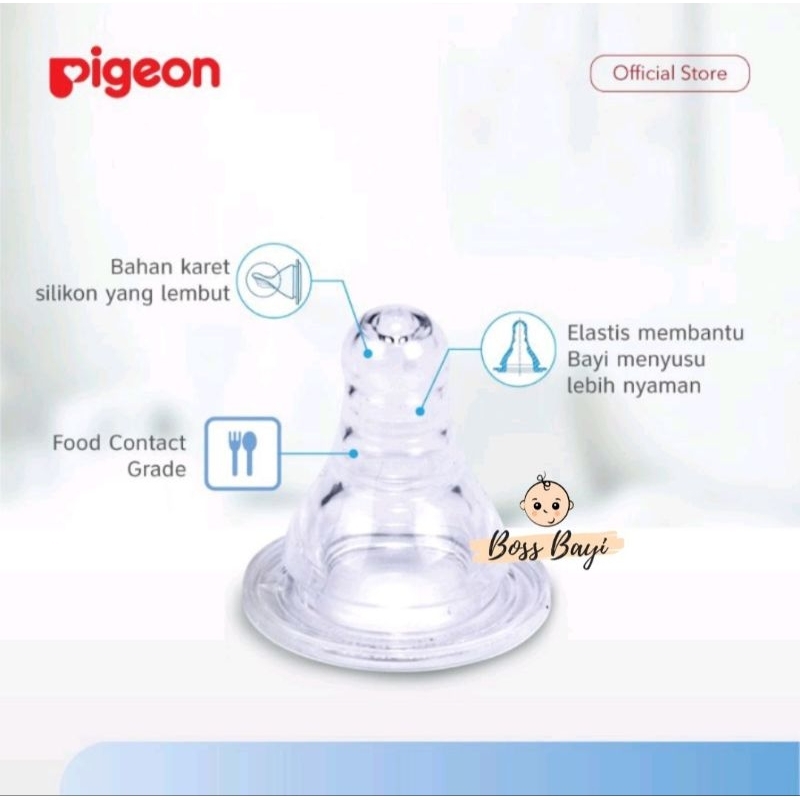 PIGEON Botol PP CLEAR Slim Neck Peristaltic Nipple 120ml 240ml