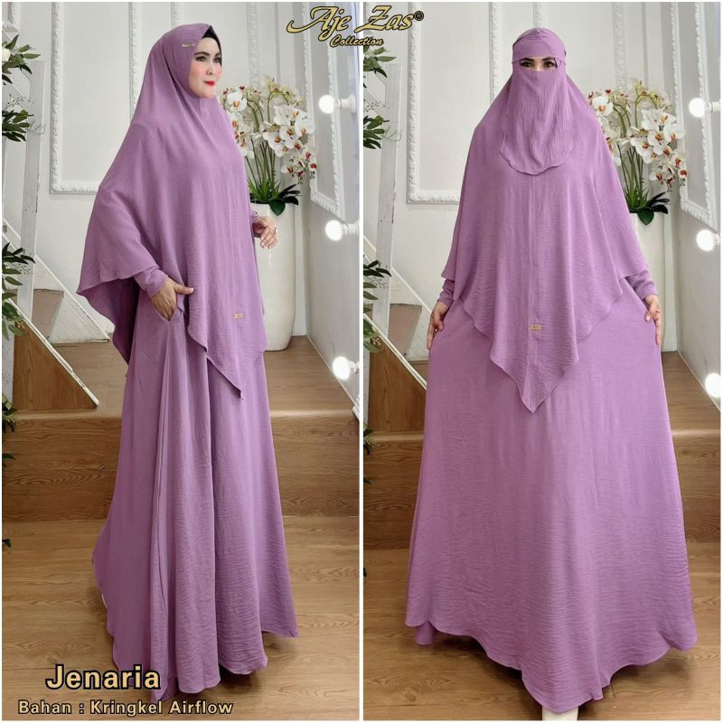 JENARIA SYARI ORI BY AJE ZAS COLLECTION GAMIS SET POLOSAN GAMIS CADAR
