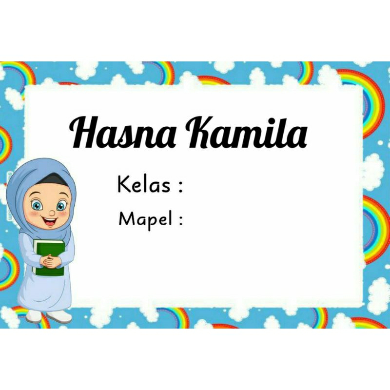 

LABEL BUKU SEKOLAH MOTIF HIJAB RAINBOW