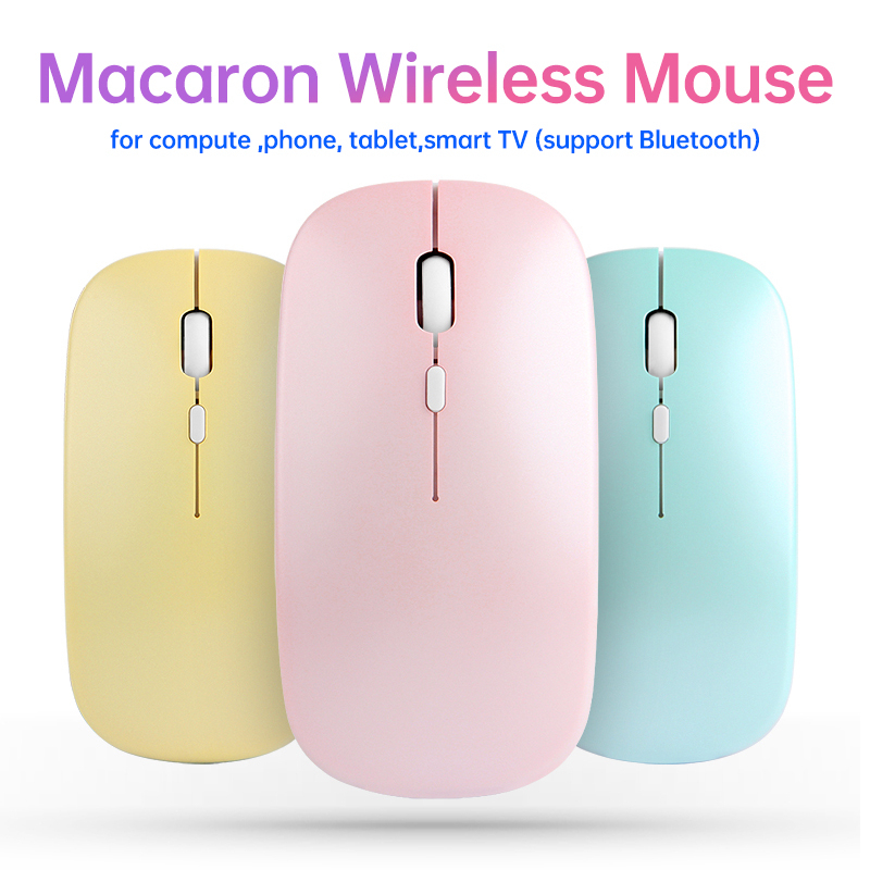 Mouse Wireless Portabel Mouse Macaron Untuk PC Laptop