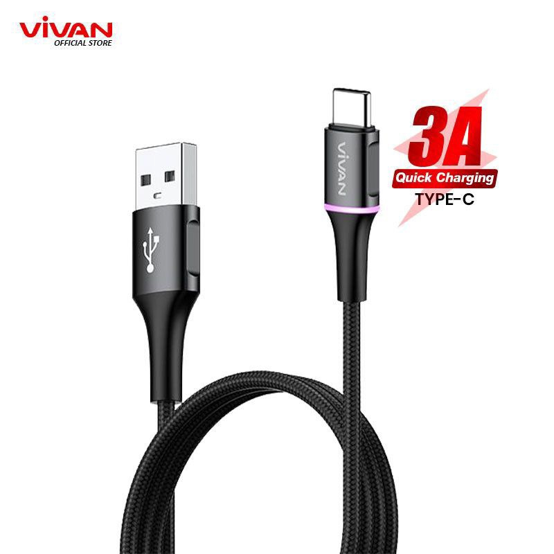 VIVAN VDC KABEL DATA TYPE C FAST CHARGING 3A GARANSI 1 TAHUN