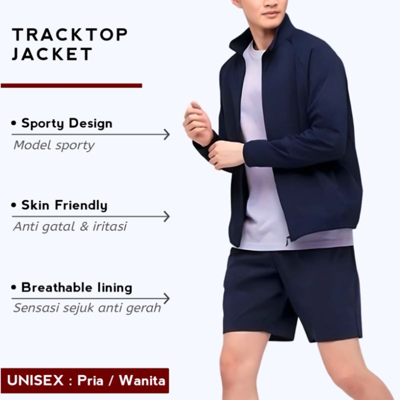 [PREMIUM] Jaket Tracktop Track Suit Sweater Zipper Polos Resleting Pria Wanita Tanpa Hoodie JACKJEANS.ID